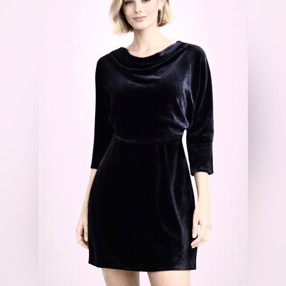 A.L.C Navy Blue Velvet Mini Dress
